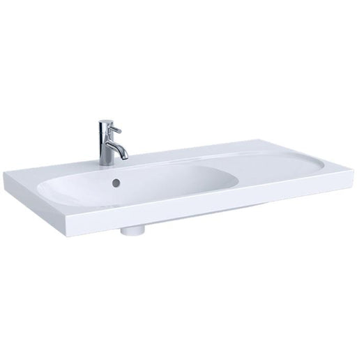 Geberit Acanto 900mm Basin with Right Shelf Surface - 0 & 1TH - Unbeatable Bathrooms