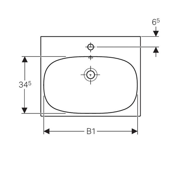 Geberit Acanto 60/65cm 1TH Basin - Unbeatable Bathrooms