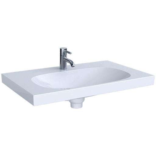 Geberit Acanto 750mm 1TH Basin with Hidden Overflow & Drain Cover - Unbeatable Bathrooms