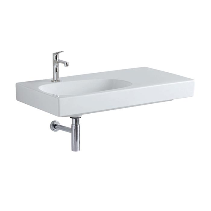 Geberit Citterio 75/90cm Asymmetric Wall Hung Basin with Shelf Surface - 1TH - Unbeatable Bathrooms