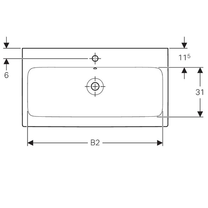 Geberit Icon Wall Hung Basin - 0 1 & 2TH (Various Sizes) - Unbeatable Bathrooms