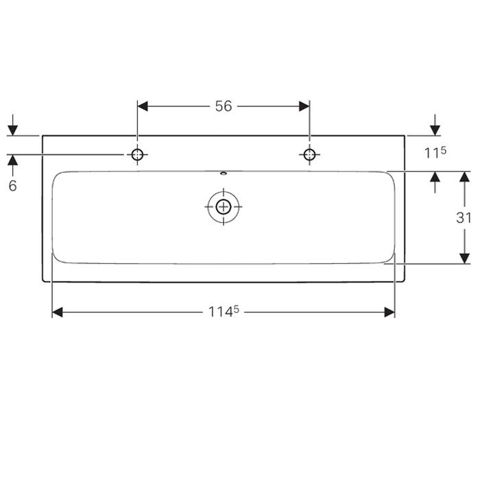 Geberit Icon Wall Hung Basin - 0 1 & 2TH (Various Sizes) - Unbeatable Bathrooms
