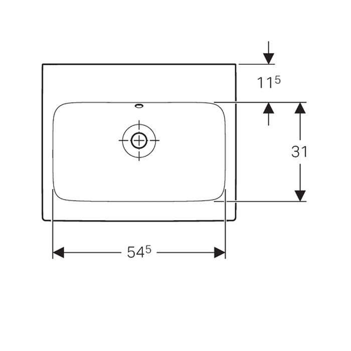 Geberit Icon Wall Hung Basin - 0 1 & 2TH (Various Sizes) - Unbeatable Bathrooms
