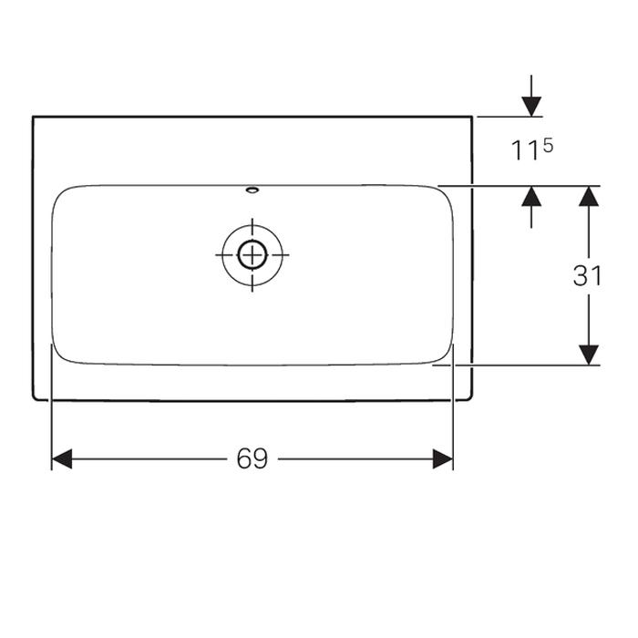 Geberit Icon Wall Hung Basin - 0 1 & 2TH (Various Sizes) - Unbeatable Bathrooms