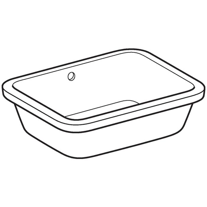 Geberit Smyle 52/56cm 0TH Square Under Countertop basin - Unbeatable Bathrooms