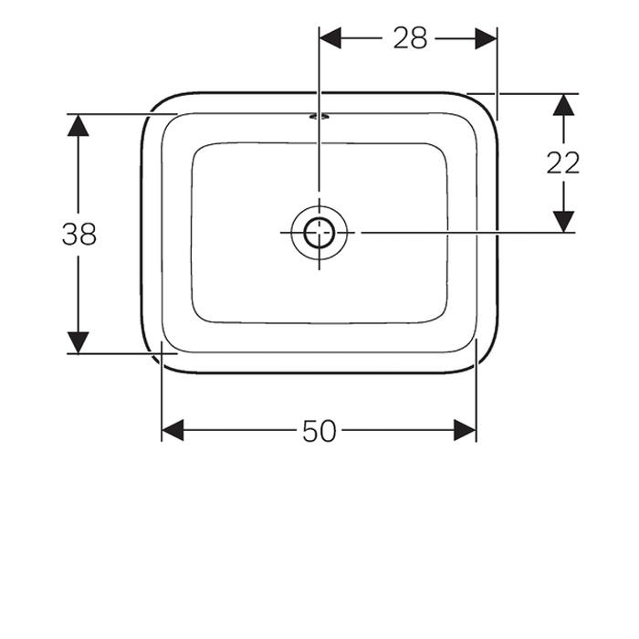 Geberit Smyle 52/56cm 0TH Square Under Countertop basin - Unbeatable Bathrooms