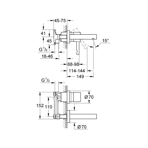 Grohe 1/2 Inch Single Lever Mixer with Concealed Body Wall Installation - Unbeatable Bathrooms