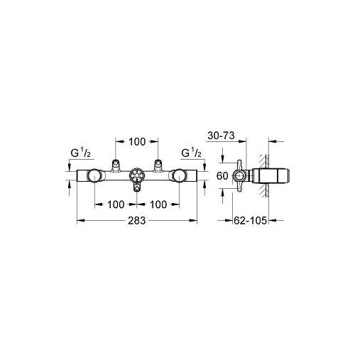 Grohe 1/2 Inch Two Handle Basin Mixer with Concealed Body - Unbeatable Bathrooms