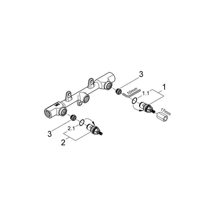 Grohe 1/2 Inch Two Handle Basin Mixer with Concealed Body - Unbeatable Bathrooms