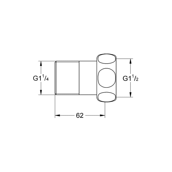 Grohe Straight Union, Male 1 1/4", Nut 1 1/2" 12424000 - Unbeatable Bathrooms