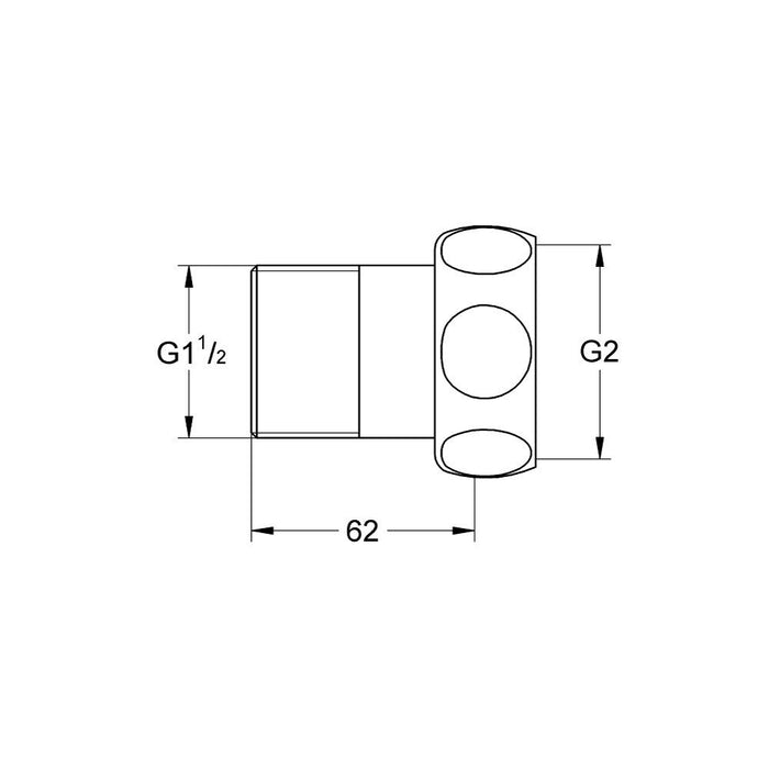Grohe Straight Union, Male 1 1/4", Nut 1 1/2" - Unbeatable Bathrooms
