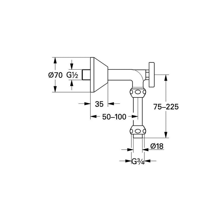 Grohe Wall Union, Male 1/2" - Unbeatable Bathrooms