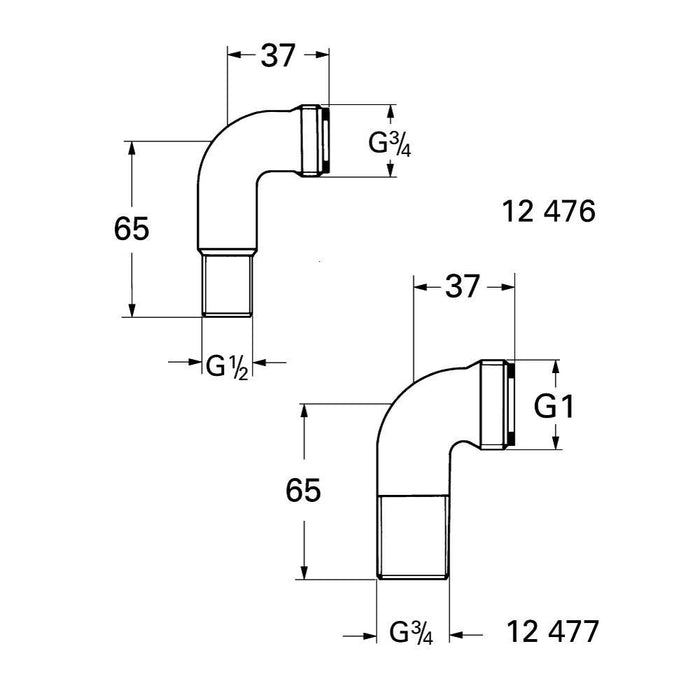 Grohe Elbow Union 12476000 - Unbeatable Bathrooms