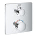 Grohtherm Thermostatic Square bath tub mixer for 2 outlets with integrated shut off/diverter valve - Unbeatable Bathrooms
