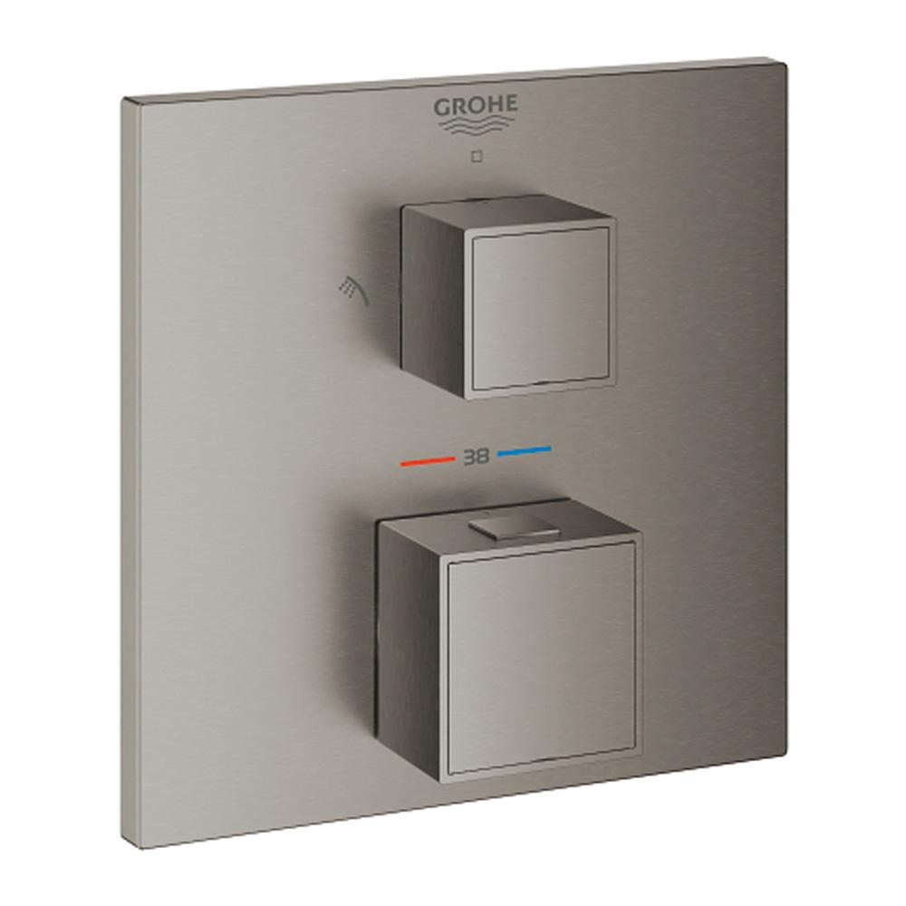 Grohtherm Cube Thermostatic mixer for 2 outlets with integrated shut o