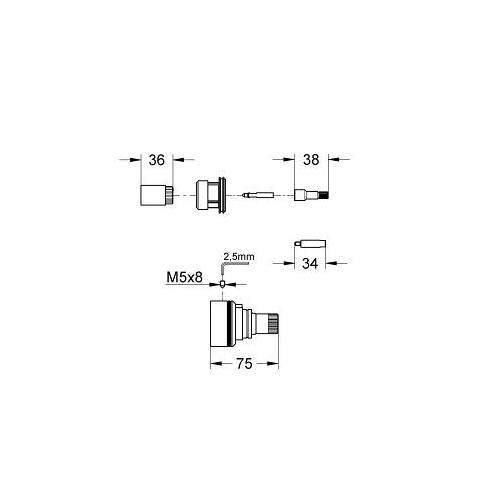 Grohe 27.5mm Chrome Extension Set - Unbeatable Bathrooms