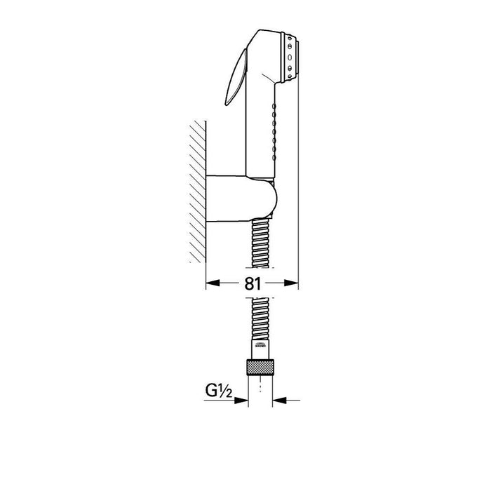 Grohe Trigger Spray 30 Wall Holder Set 1 Spray 27812000 - Unbeatable Bathrooms
