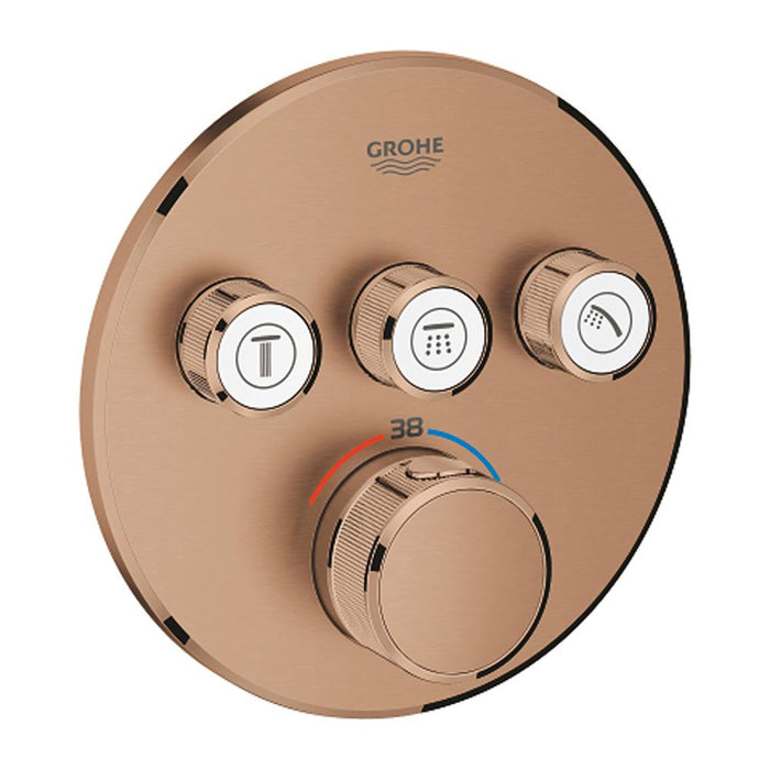 Grohe Grohtherm Chrome Smartcontrol Thermostat for Concealed Installation with 3 Valves - Unbeatable Bathrooms