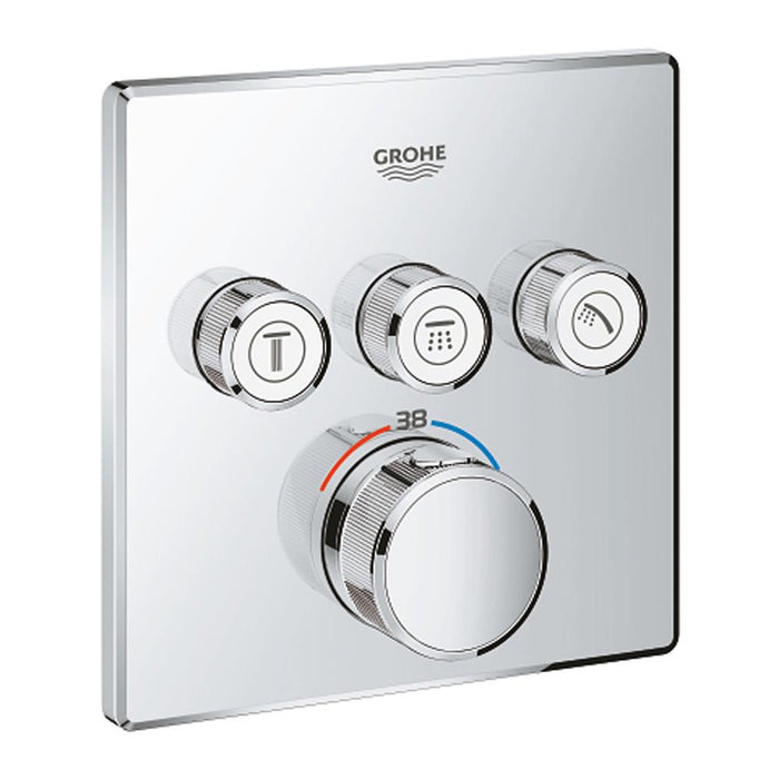 Grohe Grohtherm Smartcontrol Thermostat for Concealed Installation with 3 Valves and Square Design - Unbeatable Bathrooms