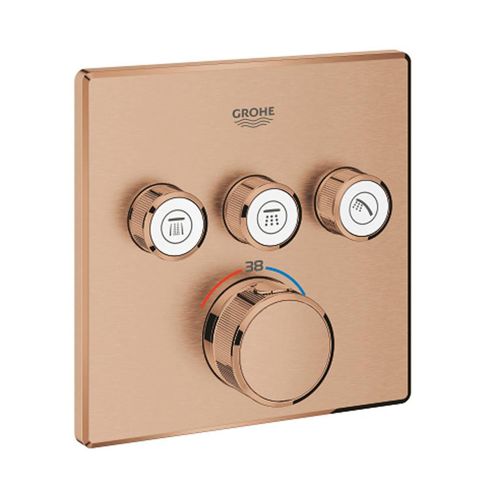 Grohe Grohtherm Smartcontrol Thermostat for Concealed Installation with 3 Valves and Square Design - Unbeatable Bathrooms