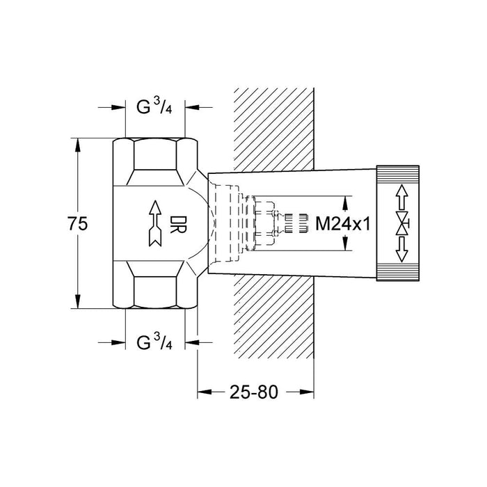 Grohe Concealed Stop Valve 3/4" - Unbeatable Bathrooms