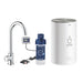 Grohe Red Mono Chrome Pillar Tap and Medium Size Boiler - Unbeatable Bathrooms