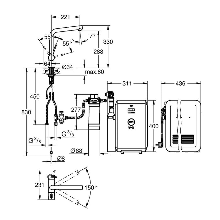 Grohe Blue Minta Professional Starter Kit with Filter Function - Unbeatable Bathrooms