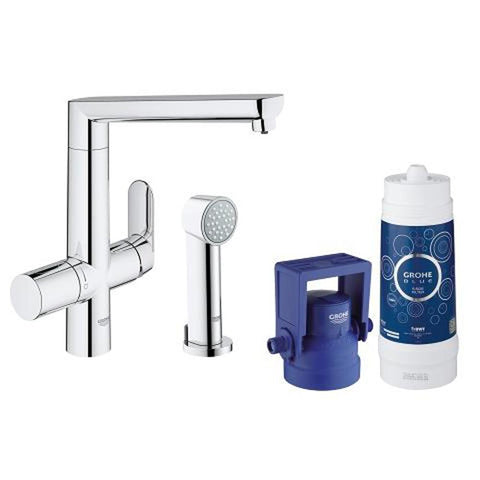 Grohe Blue K7 Pure Starter Kit with Water Filter and Side Spray - Unbeatable Bathrooms