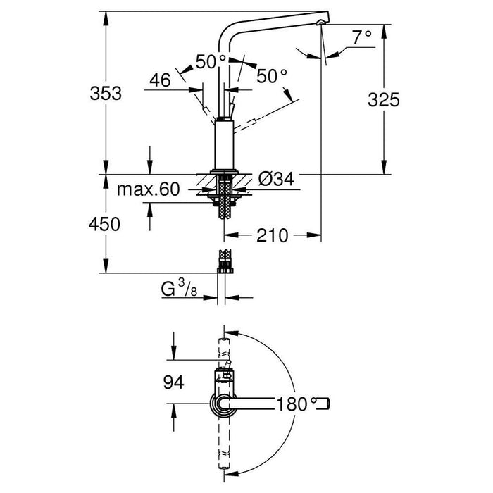 Grohe Atrio Single-Lever Sink Mixer 1/2" - Unbeatable Bathrooms