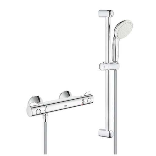 Grohtherm 800 Thermostatic Shower Mixer 1/2" with Shower Set 34565001 - Unbeatable Bathrooms