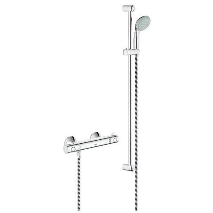 Grohtherm 800 Thermostatic Shower Mixer 1/2" with Shower Set 34566000 - Unbeatable Bathrooms
