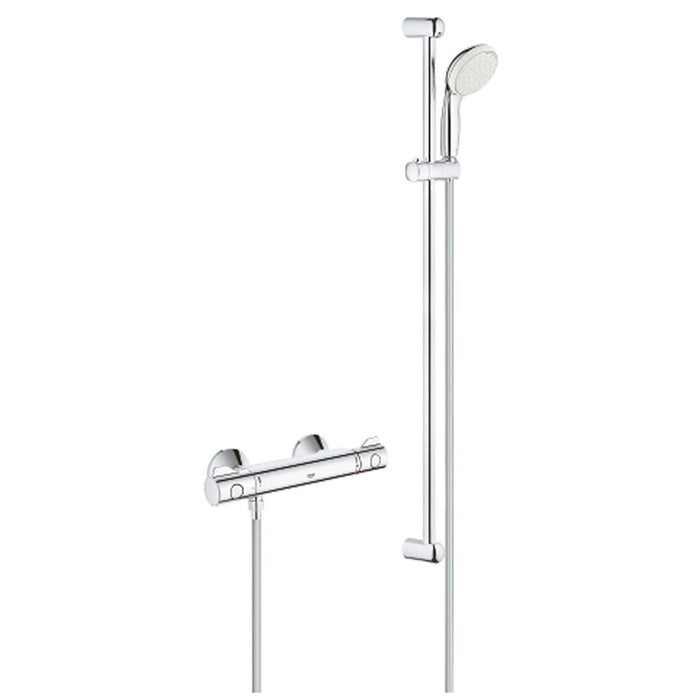 Grohtherm 800 Thermostatic Shower Mixer 1/2" with Shower Set - Unbeatable Bathrooms
