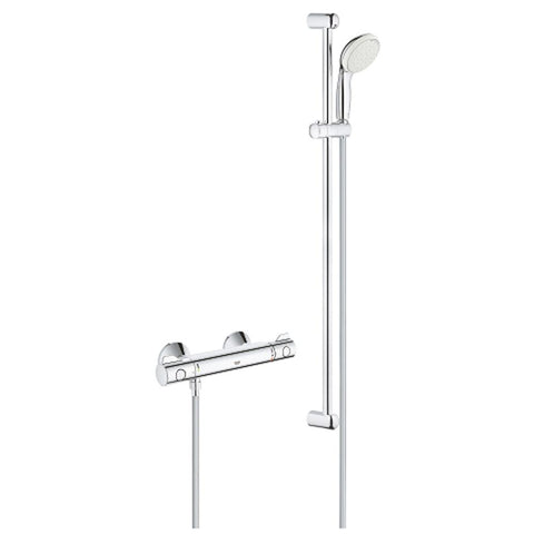 Grohtherm 800 Thermostatic Shower Mixer 1/2" with Shower Set - Unbeatable Bathrooms
