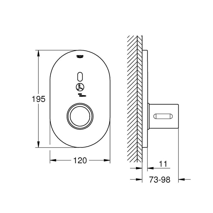 Grohe Eurosmart Cosmopolitan E Special Infra-Red Electronic for Concealed Thermostatic Shower - Unbeatable Bathrooms