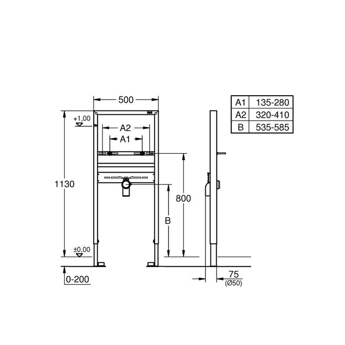 Grohe Rapid Sl Element for Wash Basin, Single Hole Installation 38557001 - Unbeatable Bathrooms