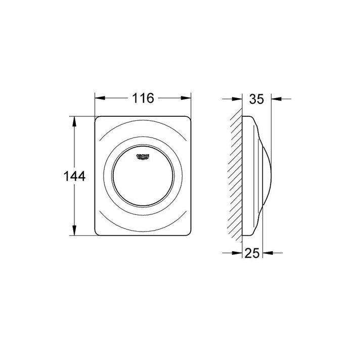Grohe Surf Actuation Plate - Unbeatable Bathrooms