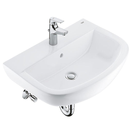 Grohe Bau 60cm Ceramic Wall Hung Basin Bundle & Start Flow Single-Lever Basin Mixer - 1TH - Unbeatable Bathrooms