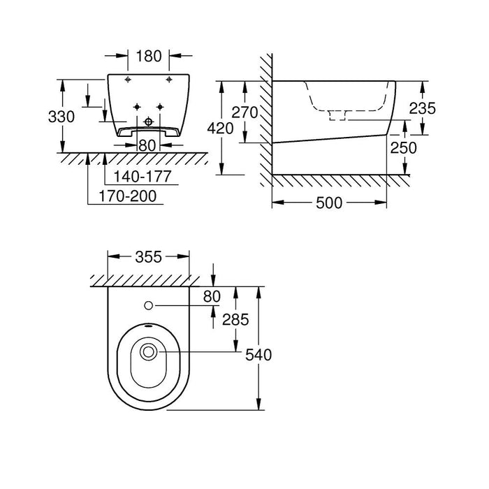 Grohe Essence Wall Hung Bidet - Unbeatable Bathrooms