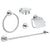 Grohe Essentials 5-in-1 Bathroom Accessories Set - Towel Ring, Towel Rail, Robe Hook, Toilet Roll Holder & Soap Dish Holder - Unbeatable Bathrooms