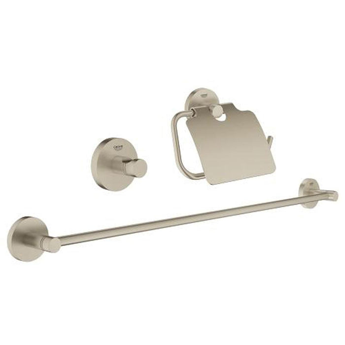 Grohe Essentials 3-in-1 Bathroom Accessories Set - Towel Hook, Towel Rail & Toilet Roll Holder - Unbeatable Bathrooms