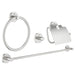 Grohe Essentials 4-in-1 Chrome Bathroom Accessories Set - Towel Ring, Robe Hook, Toilet Roll Holder & Towel Rail - Unbeatable Bathrooms