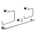 Grohe Essentials Cube 4-in-1 Chrome Bathroom Accessories Set - Robe Hook, Towel Ring, Towel Rail & Toilet Roll Holder - Unbeatable Bathrooms