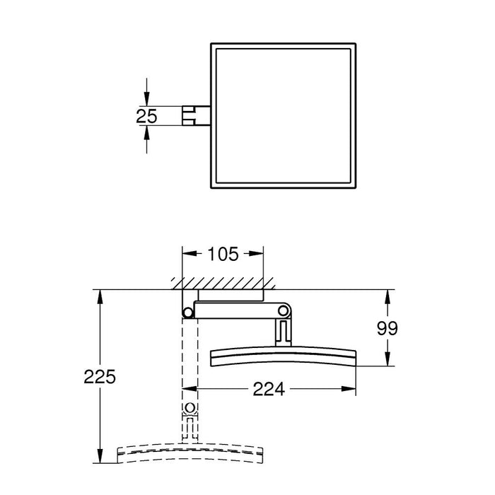 Grohe Selection Cube Shaving Mirror - Unbeatable Bathrooms