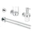 Grohe Essentials 4-in-1 Chrome Bathroom Accessories Set - Robe Hook, Towel Bar, Tumbler Glass & Soap Dispenser - Unbeatable Bathrooms