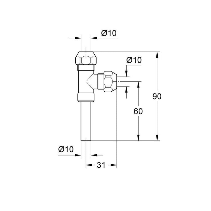 Grohe Eggemann Original Was&reg; T-Piece 3/8" - Unbeatable Bathrooms