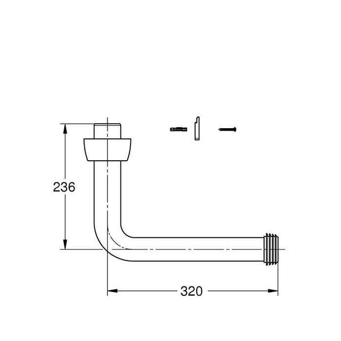 Grohe Flush Pipe 42462000 - Unbeatable Bathrooms