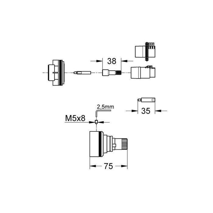 Grohe Rapido T Extension Set 27.5mm - Unbeatable Bathrooms