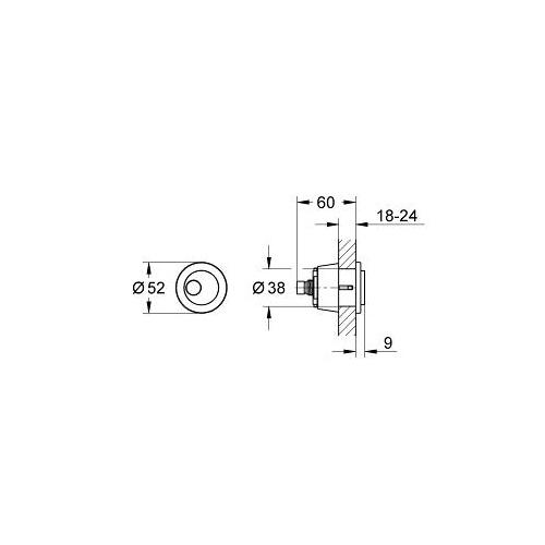 Grohe 50mm Diameter Round Push Button Actuation with Eco Button - Unbeatable Bathrooms