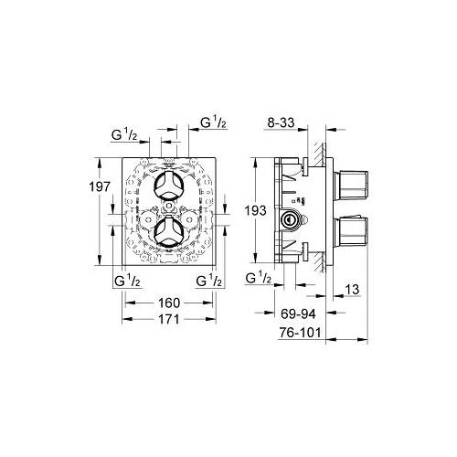 Grohe Allure Thermostat with Integrated 2 Way Diverter for Bath or Shower and More Than One Outlet - Unbeatable Bathrooms