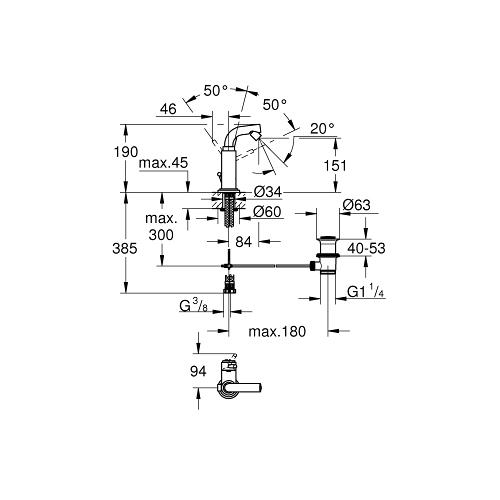 Grohe Atrio 1/2 Inch Medium Size Bidet Mixer - Unbeatable Bathrooms